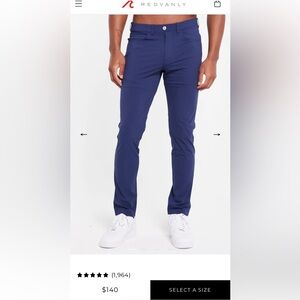 Redvanly Navy Blue Slip on Golf Pants